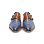 Duca by Matiste Vergato Leather Shoes Light Blue/Cognac