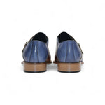 Duca by Matiste Vergato Leather Shoes Light Blue/Cognac
