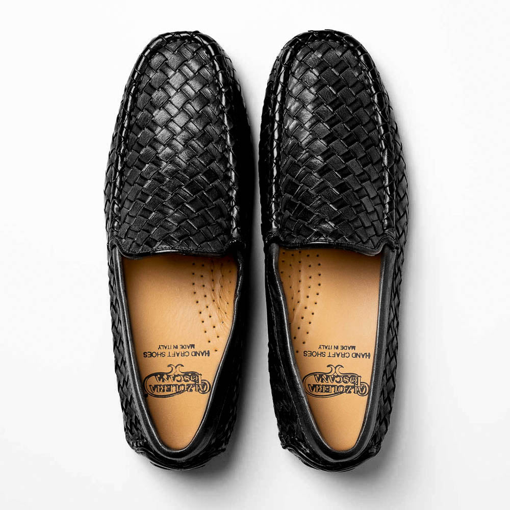 Calzoleria Toscana E945 Rendo Woven Drivers Black
