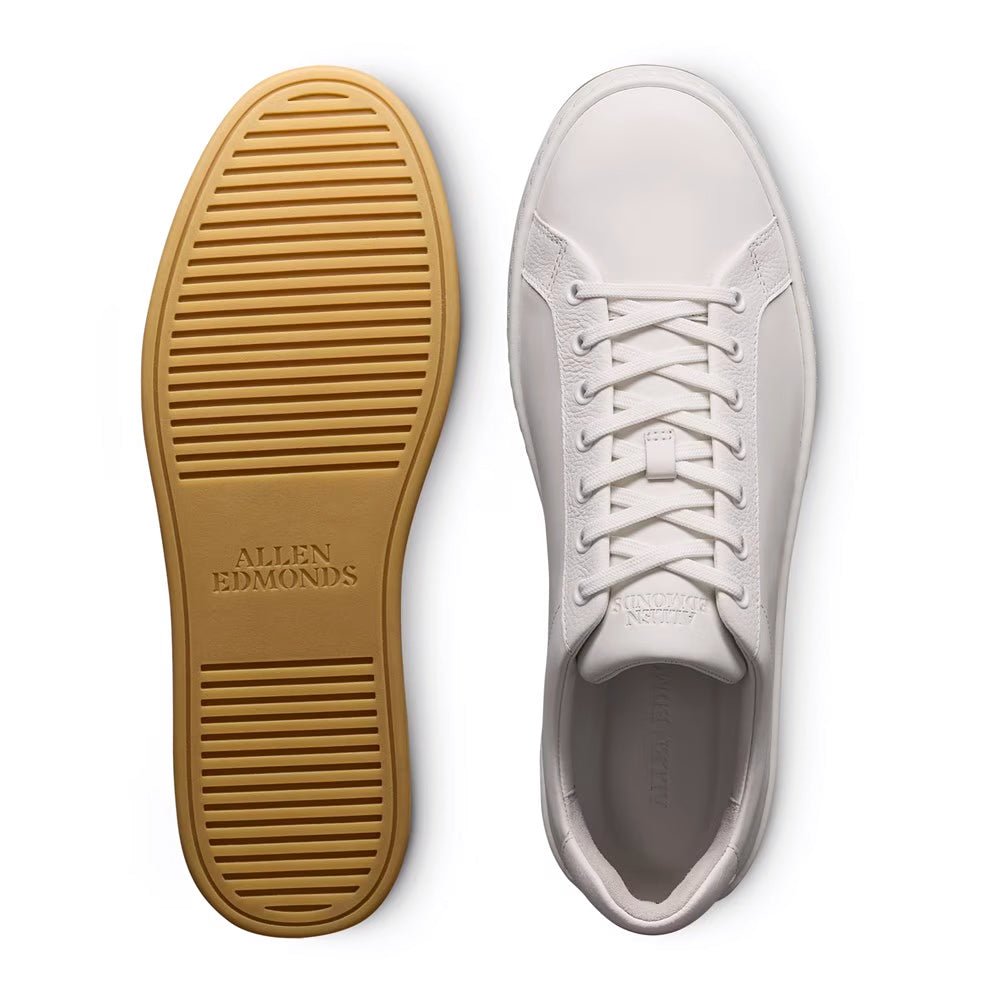 Allen Edmonds Barnes Leather Lace-Up Sneaker White (7606)