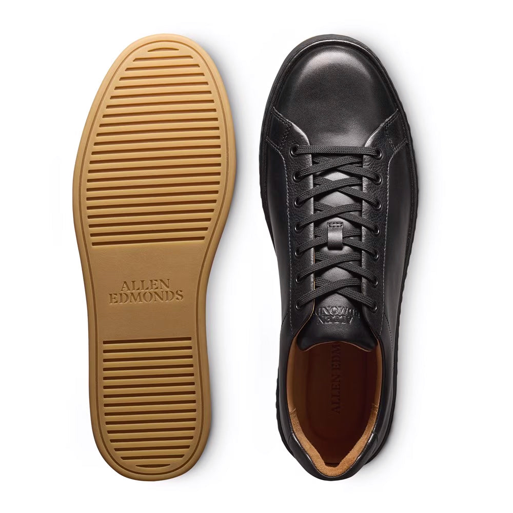 Allen Edmonds Barnes Leather Lace-Up Sneaker Black (7600)