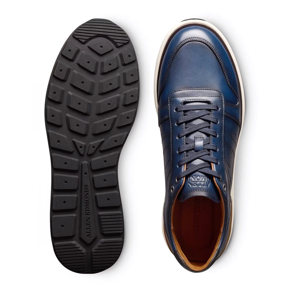 Allen Edmonds Elliot Leather Lace-Up Sneaker Navy (8140