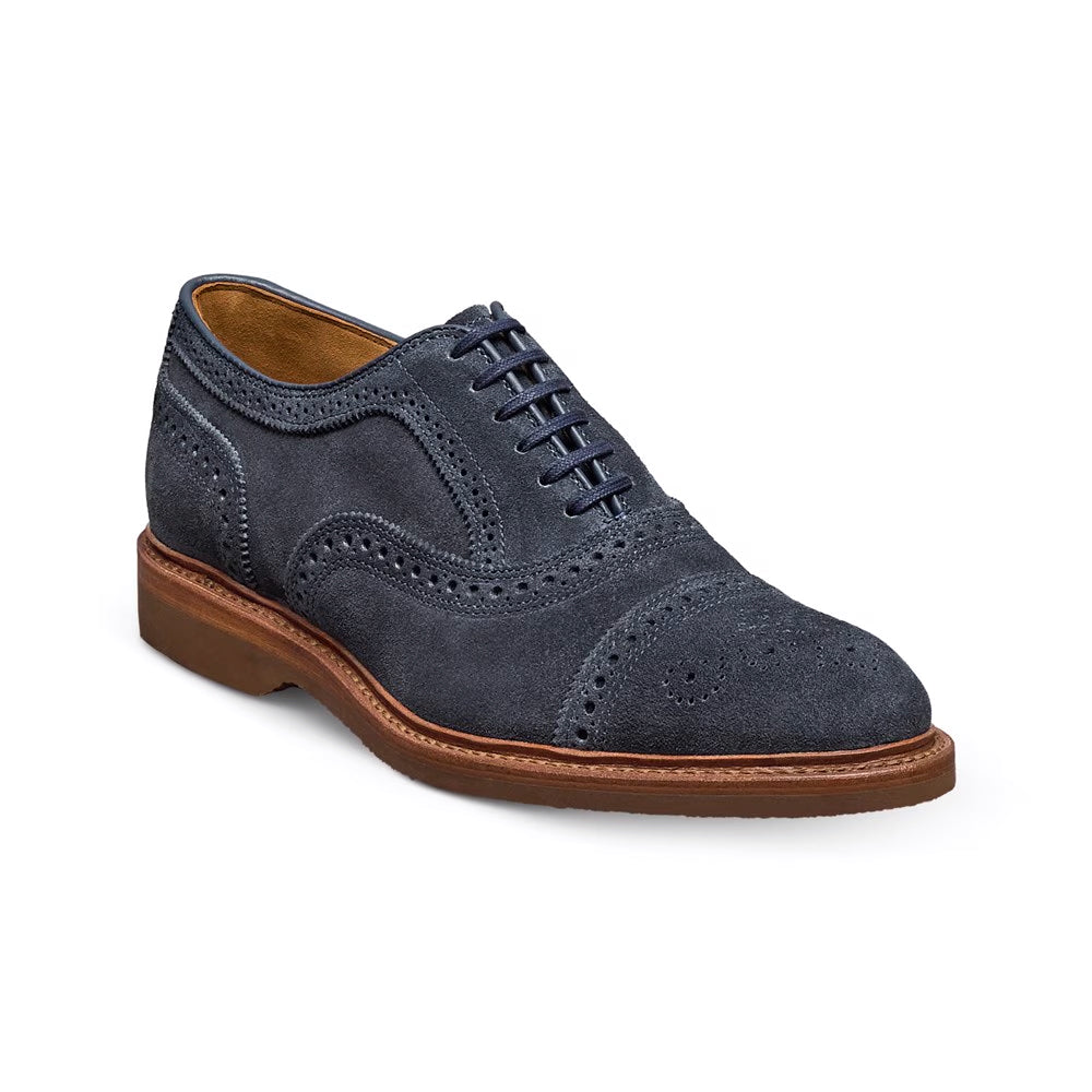 Allen Edmonds Strand Verse Suede Cap-toe Oxford Navy (7982)