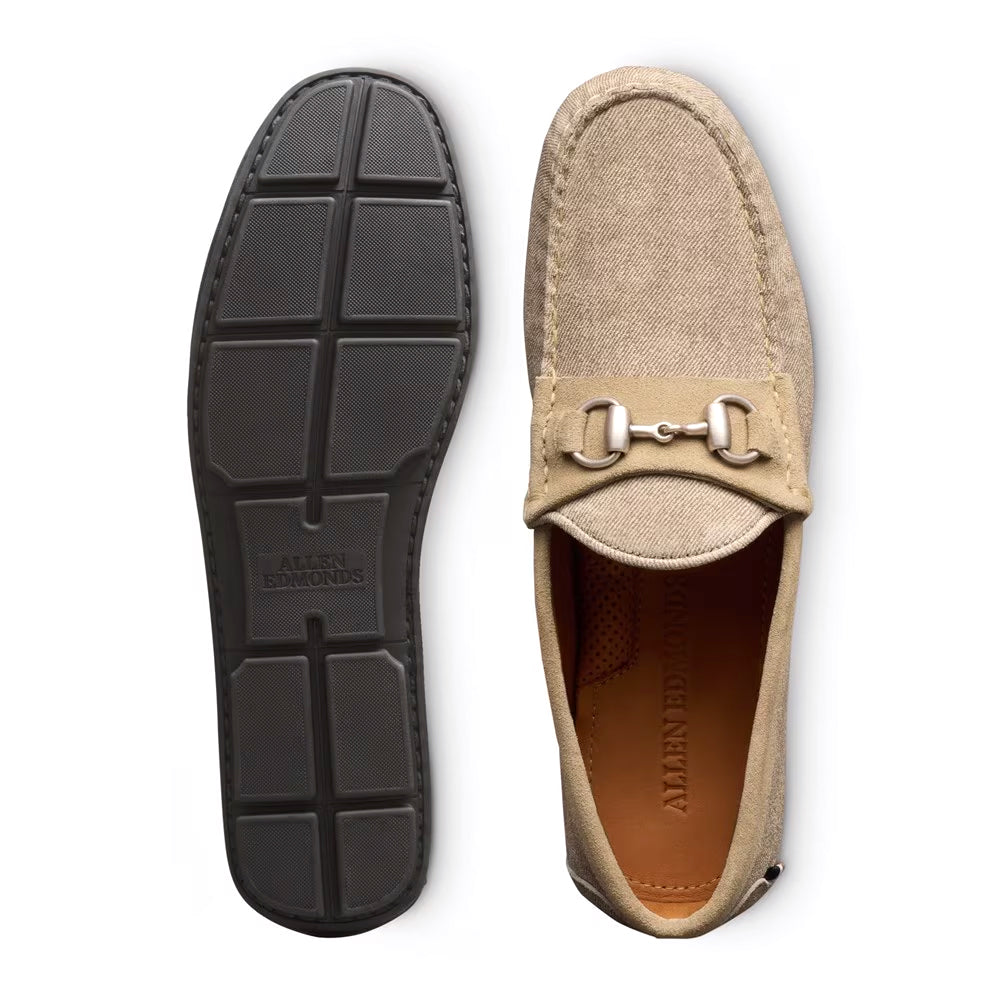 Allen Edmonds Sebastian Suede Bit Driving Loafer Bone (8046)
