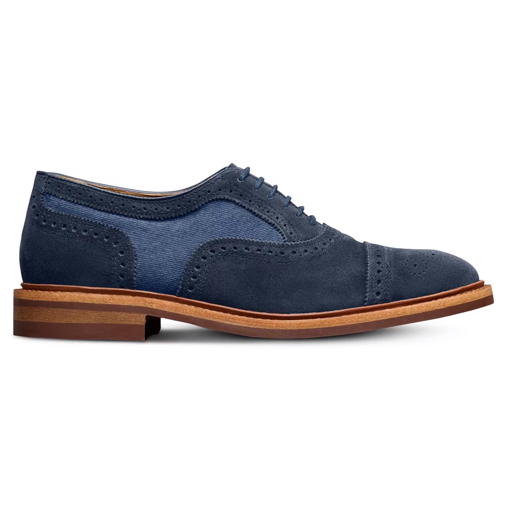 Allen Edmonds Strandmok Suede Cap-toe Oxford Navy (8079)
