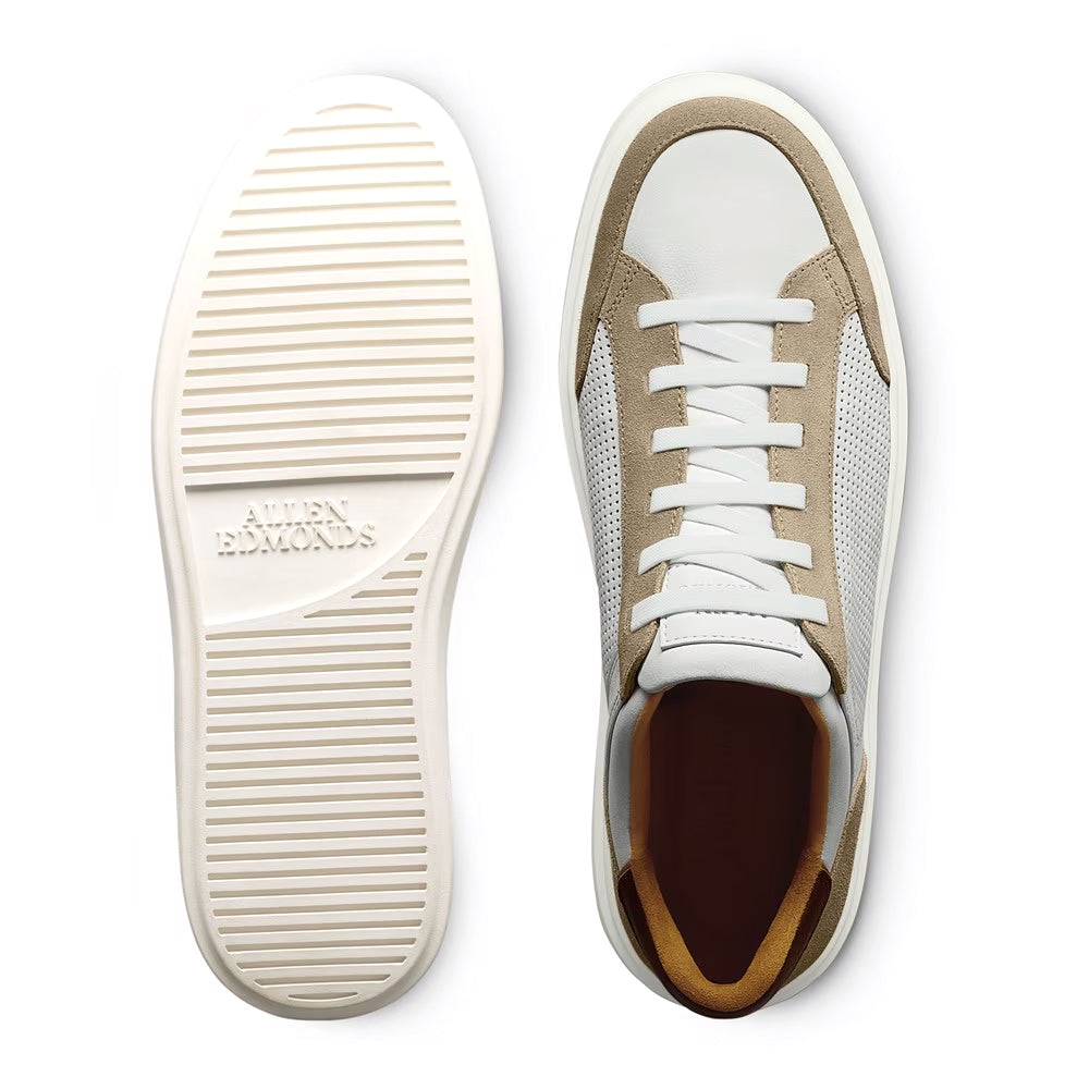 Allen Edmonds Oliver Leather Slip-on Stretch-lace Sneaker Bone (7890)