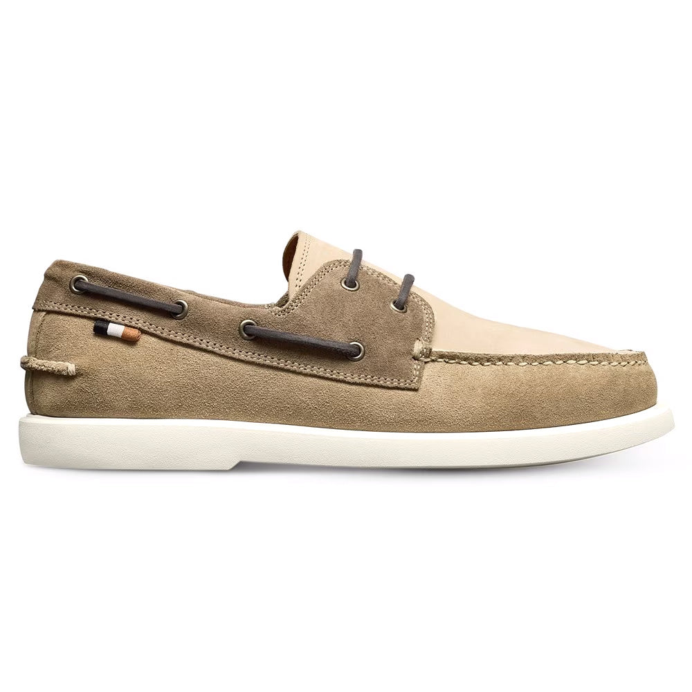 Allen Edmonds Panama Mix Leather Boat Shoe Bone / Tobacco