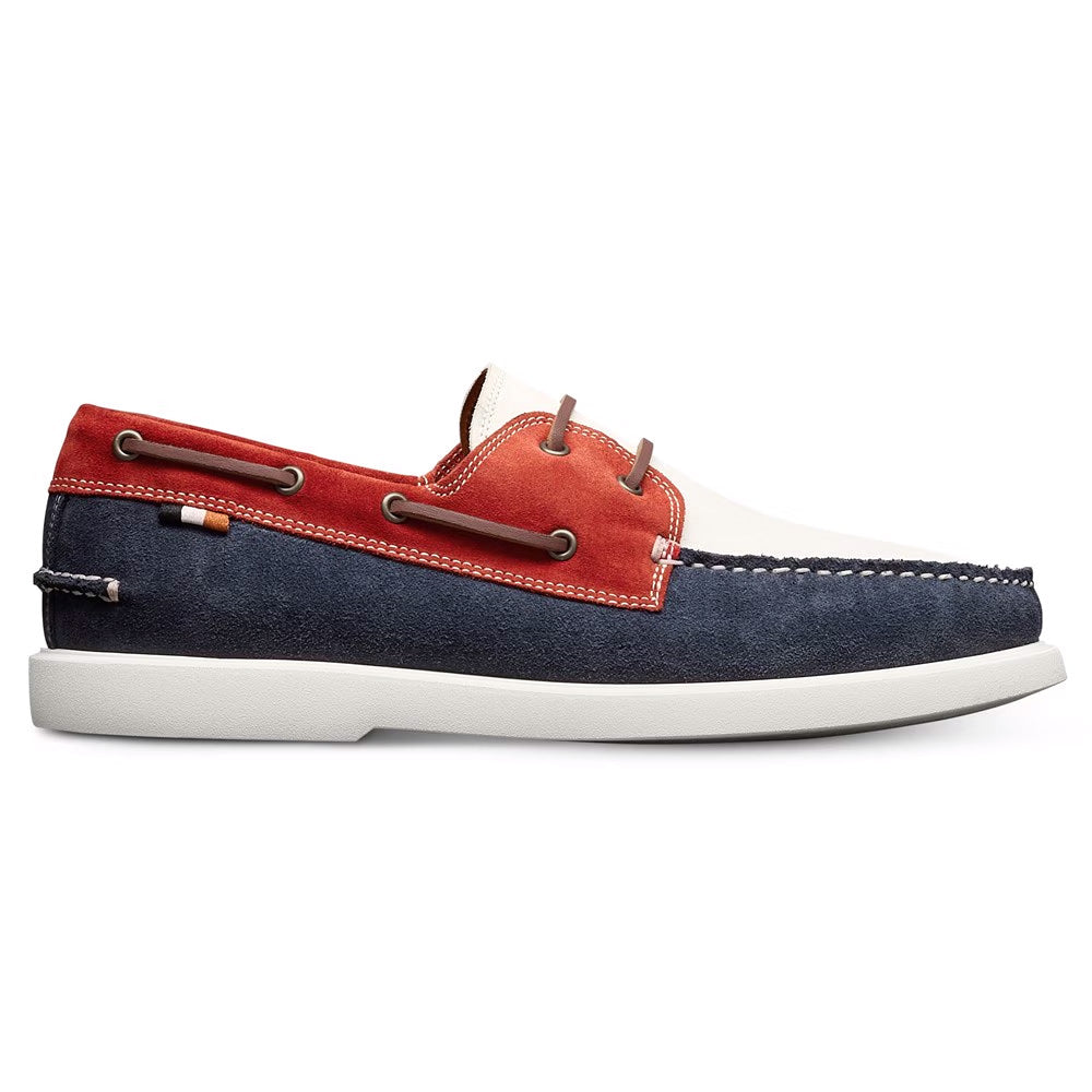 Allen Edmonds Panama Mix Leather Boat Shoe Red / White / Blue
