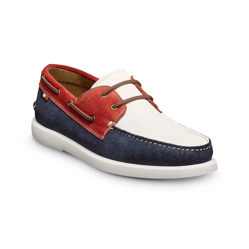 Allen Edmonds Panama Mix Leather Boat Shoe Red / White / Blue (8263)