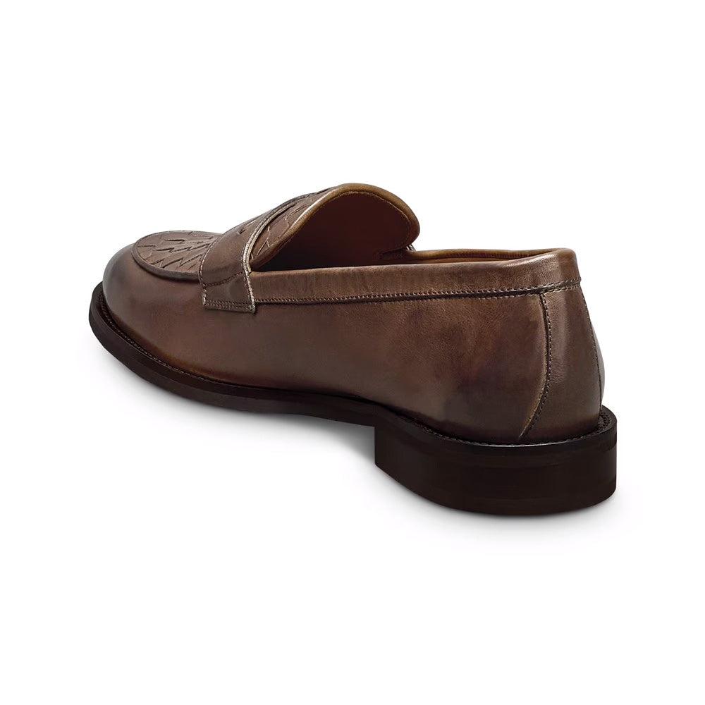 Allen Edmonds Como Woven Leather Penny Loafer Dark Brown (8228)