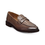 Allen Edmonds Como Woven Leather Penny Loafer Dark Brown (8228)