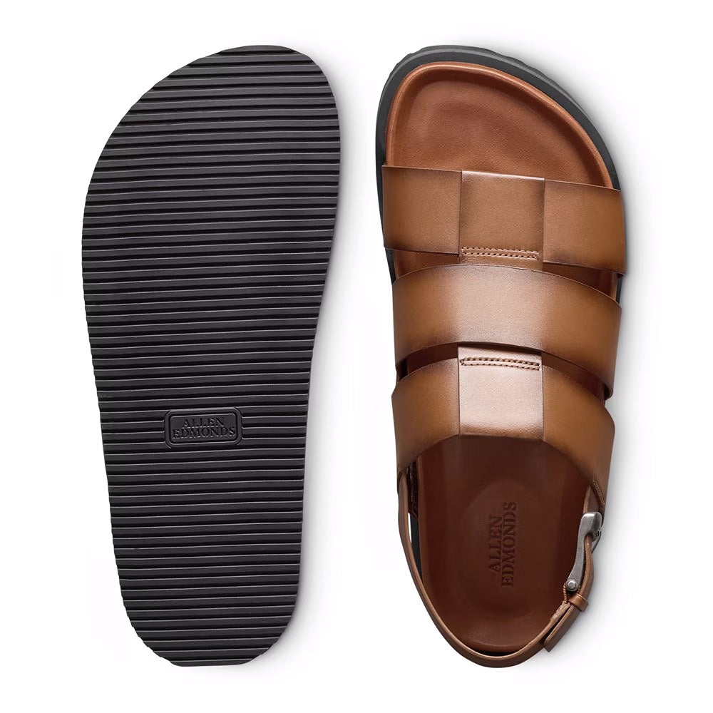Allen Edmonds Damien Fisherman Leather Sandal Luggage (8195)