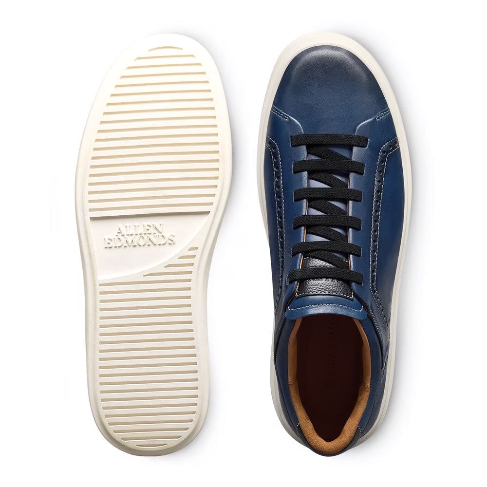 Allen Edmonds Oliver Leather Slip-on Stretch-lace Sneaker Navy (7917)
