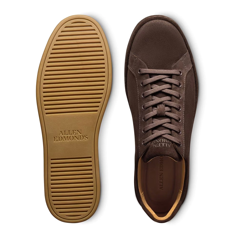 Allen Edmonds Barnes Suede Lace-Up Sneaker Polo Brown (8381)