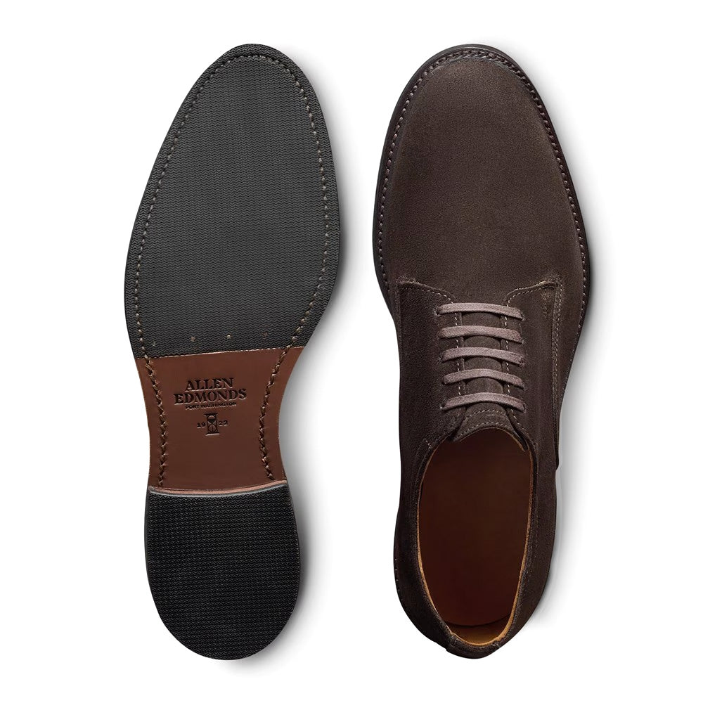 Allen Edmonds Trevor Suede Plain-toe Derby Shoes Bitter Chocolate