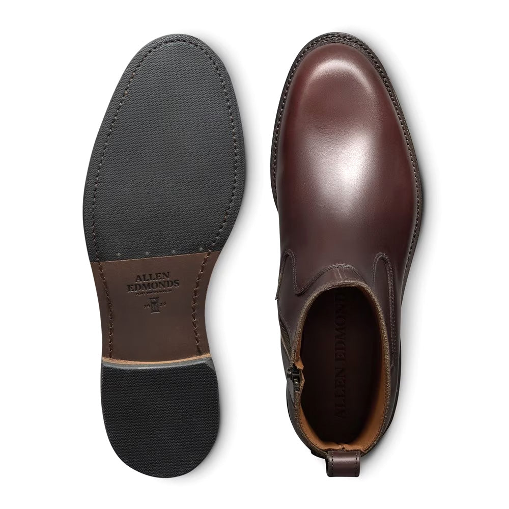 Allen Edmonds Tompkins Leather Zip-up Boots Burgundy (8579)