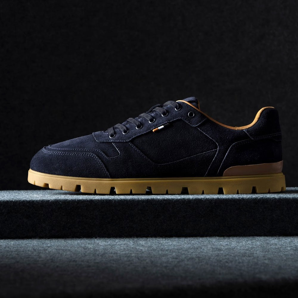 Allen Edmonds Vail Suede Lug Sneaker Navy | MensDesignerShoe.com