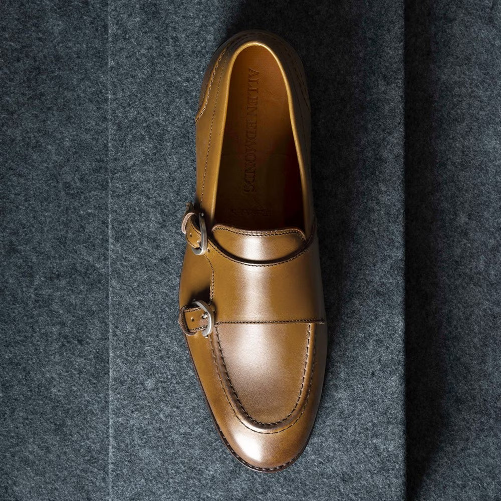 Allen Edmonds Randolph Leather Monk Strap Dress Shoe Walnut (8850)