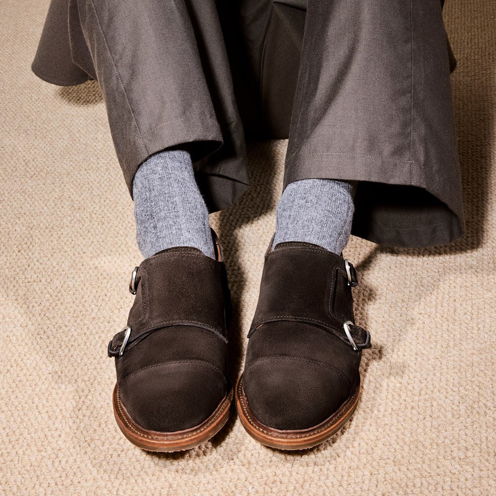 Allen Edmonds Kingston Verse Suede Double Monk Strap Dress Shoe Bitter Chocolate (8882)