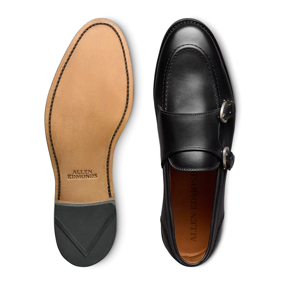 Allen Edmonds Randolph Leather Monk Strap Dress Shoe Black (8852)