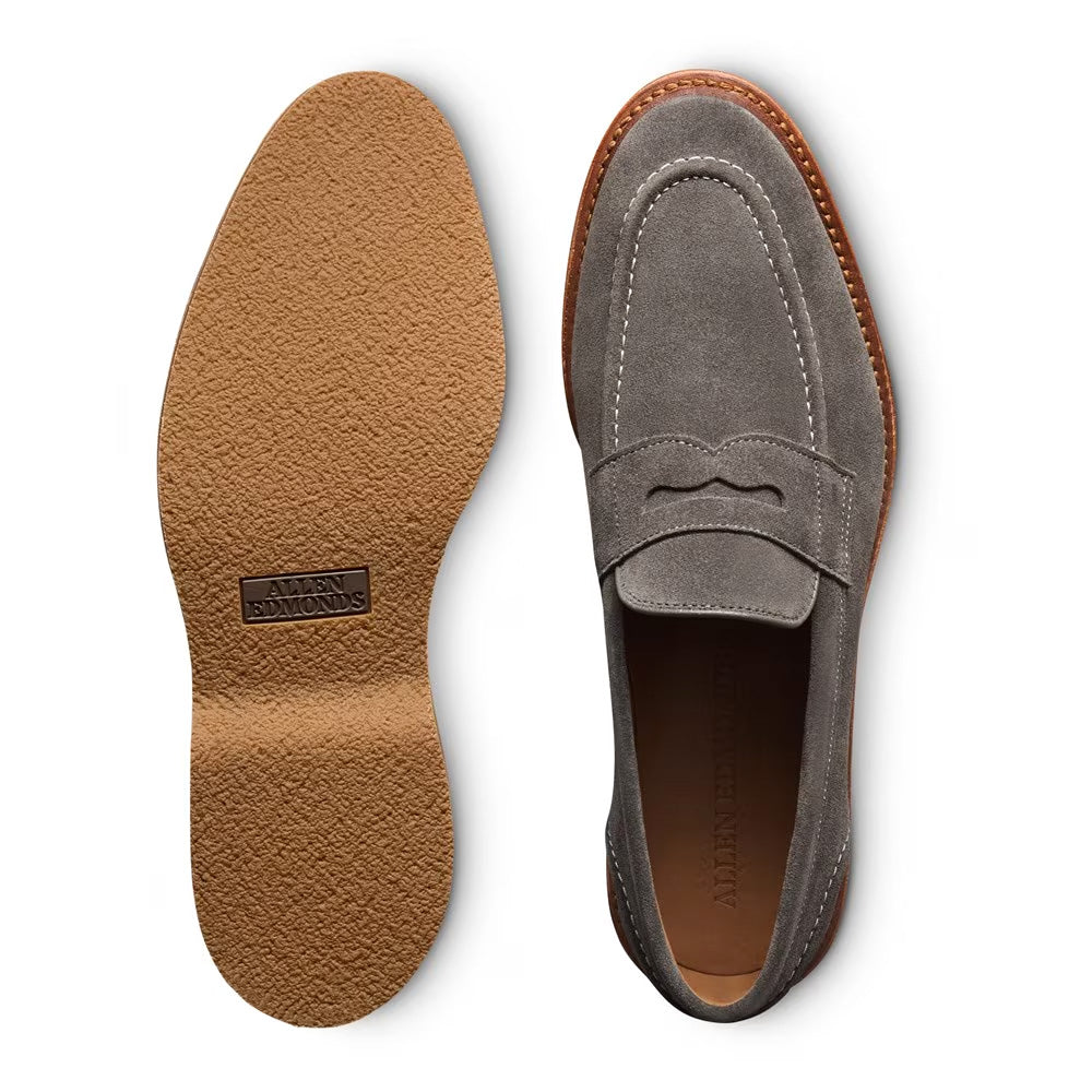 Allen Edmonds Randolph Suede Penny Loafer Dark Grey (8684)