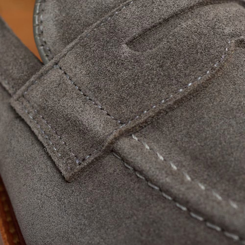 Allen Edmonds Randolph Suede Penny Loafer Dark Grey (8684)