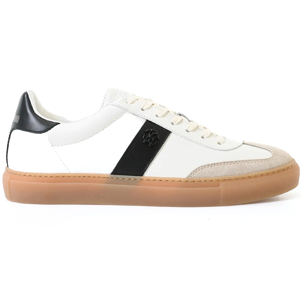 Roberto Cavalli Suede & Leather Sneaker White / Ivory / Black