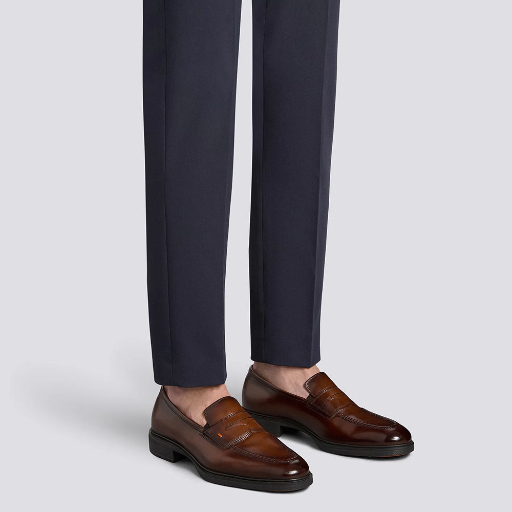 Santoni Calfskin Easy Loafer Brown
