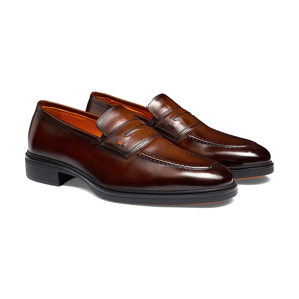 Santoni Calfskin Easy Loafer Brown