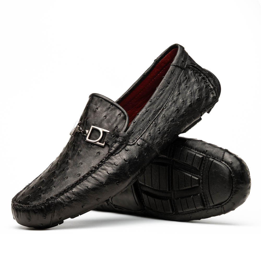 Marco Di Milano Bolonia Ostrich Driving Shoe Black