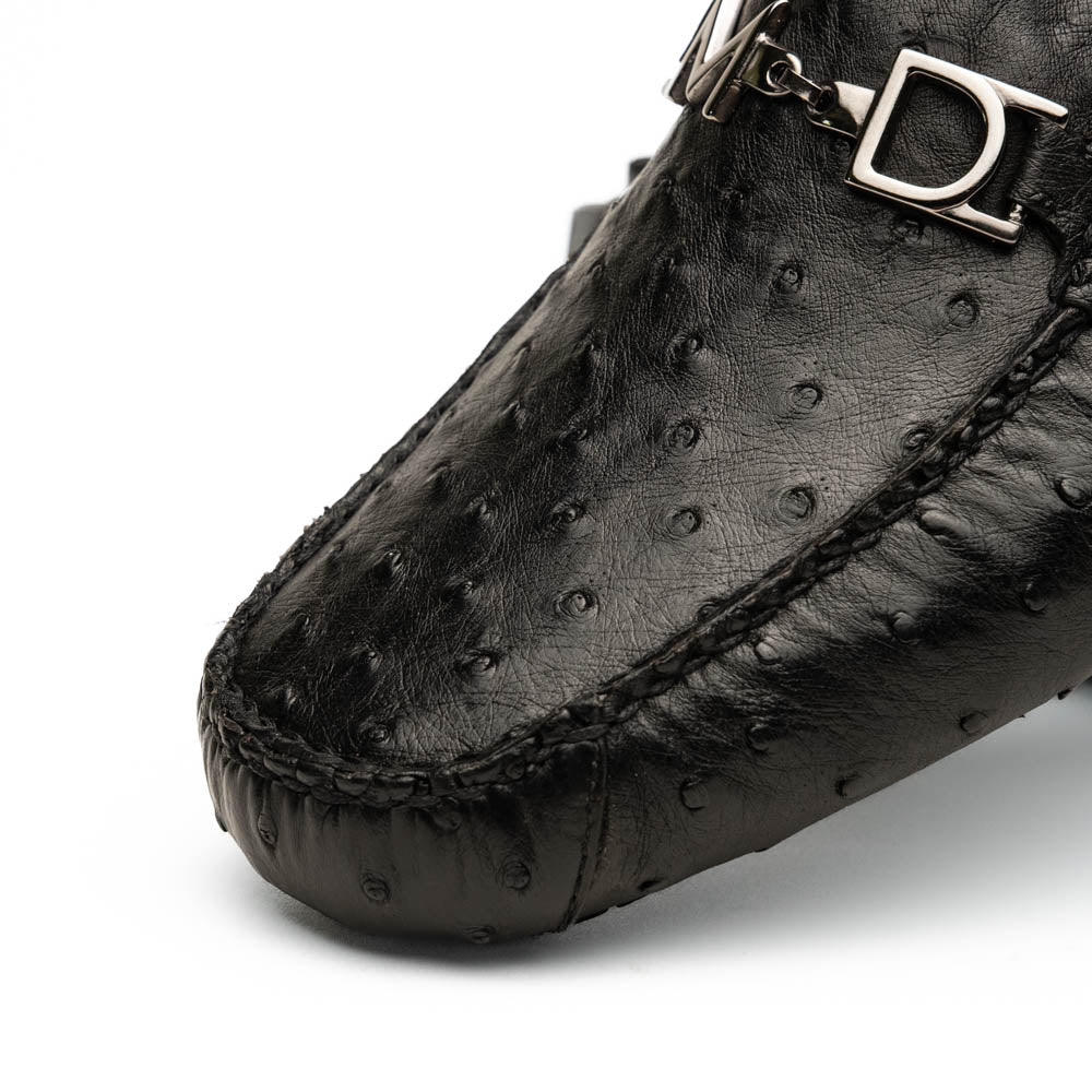 Marco Di Milano Bolonia Ostrich Driving Shoe Black