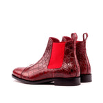 Emanuele Sempre Chelsea Boot Classic Alligator Shoes Red