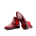 Emanuele Sempre Chelsea Boot Classic Alligator Shoes Red