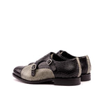Emanuele Sempre Double Monk Python Shoes Black/Grey