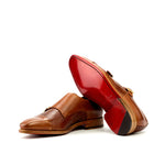 Emanuele Sempre Double Monk Python Shoes Cognac