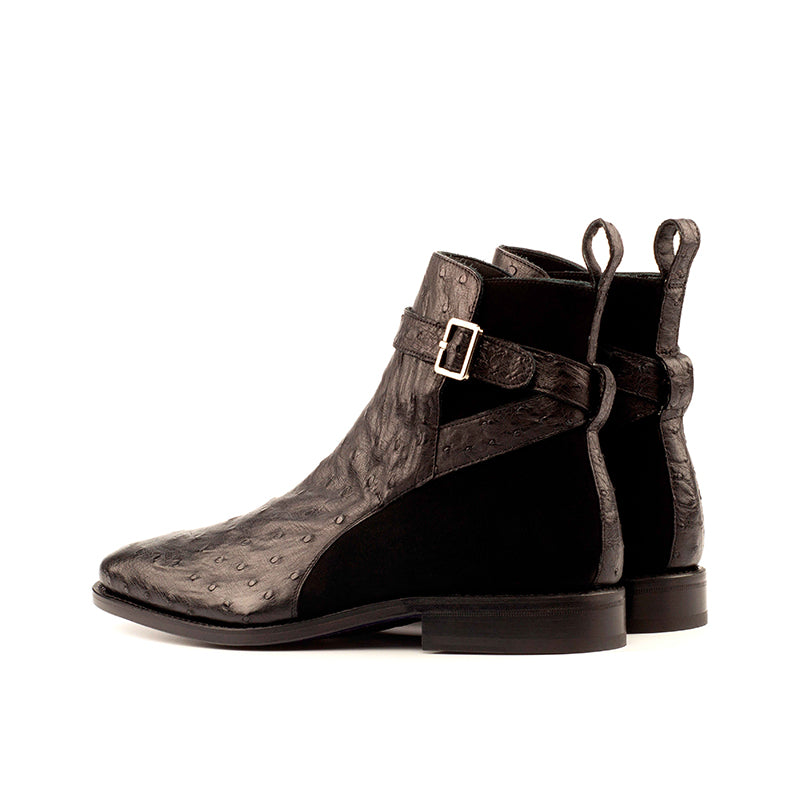 Emanuele Sempre Jodhpur Ostrich Boots Black