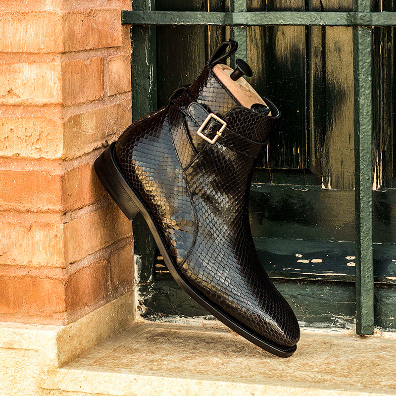 Emanuele Sempre Jodhpur Python Boot Black