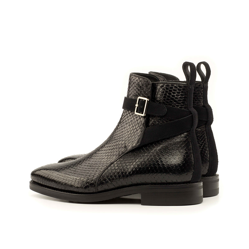 Emanuele Sempre Jodphur Python Boots Black