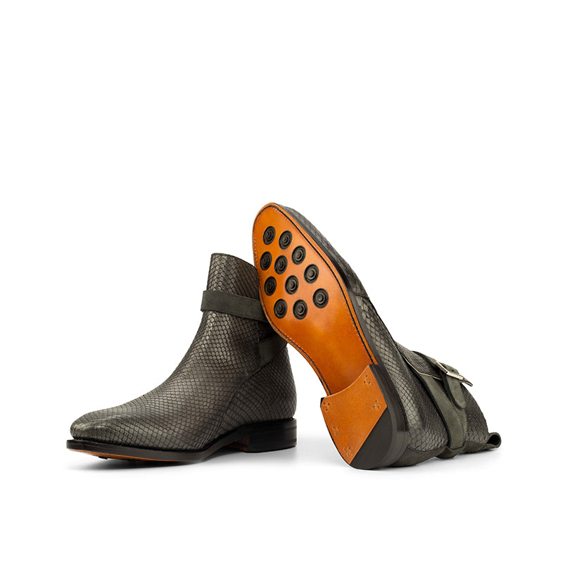 Emanuele Sempre Jodhpur Python Boots Grey