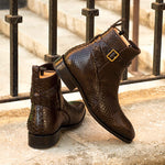 Emanuele Sempre Jodhpur Python Shoes Dark Brown