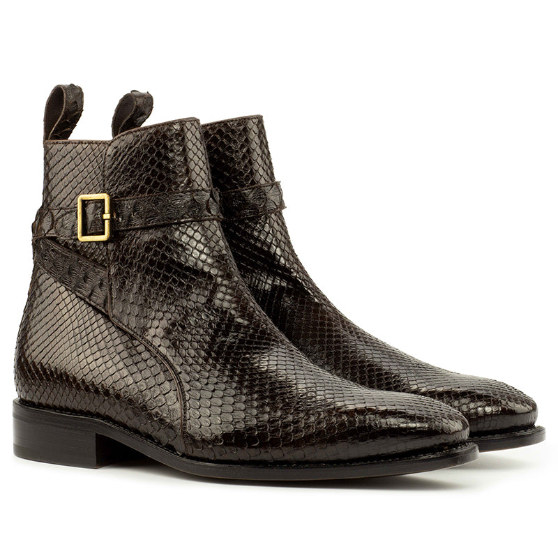 Emanuele Sempre Jodhpur Python Shoes Dark Brown