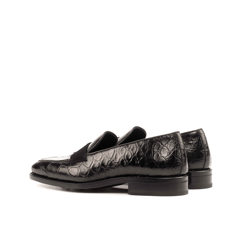 Emanuele Sempre Loafer Alligator Shoes Black