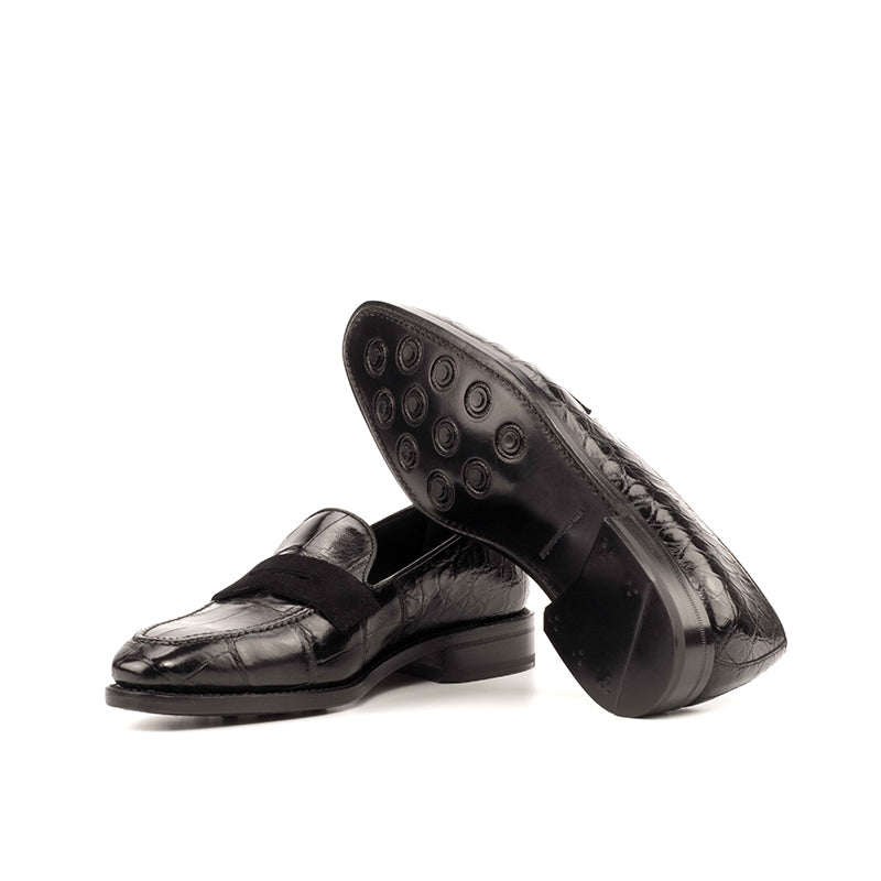 Emanuele Sempre Loafer Alligator Shoes Black