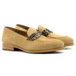 Emanuele Sempre Loafer Alligator Shoes Dark Brown/Camel