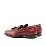 Emanuele Sempre Ostrich Tassel Loafers Red/Black
