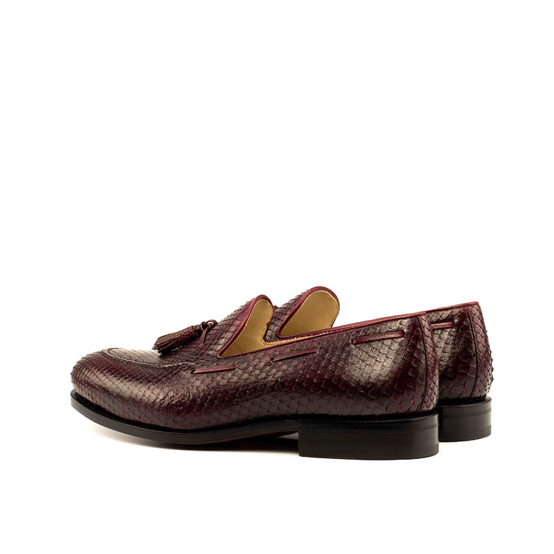 Emanuele Sempre Python Tassel Loafers Burgundy