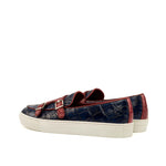Emanuele Sempre Monk Alligator Sneakers Red/Navy