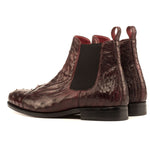 Emanuele Sempre Ostrich Quill Chelsea Boots Burgundy