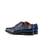 Emanuele Sempre Oxford Alligator Shoes Navy