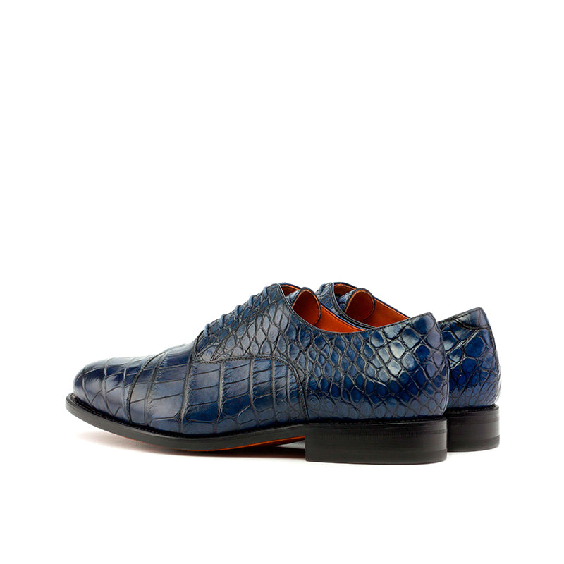 Emanuele Sempre Oxford Alligator Shoes Navy